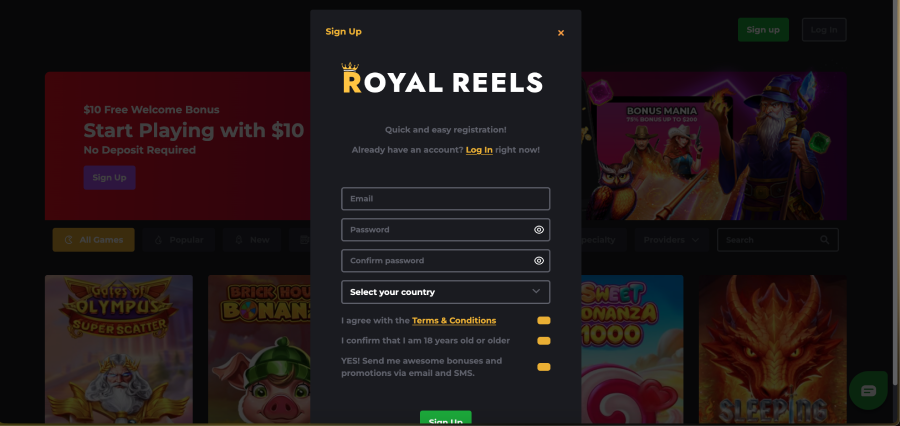 Royal Reels online PayID withdrawals and instant payments
